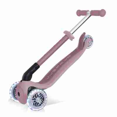 Trottinette enfant 3 roues Globber couleur berry avec roues lumineuses
