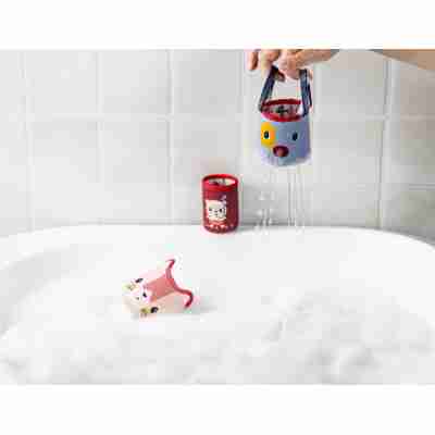 Ptit Loustic – Magasin de jeux et jouets à Saint-Étienne 4 Gobelets Jules, Jeanne et Léon utilisés dans le bain avec différents jets d’eau