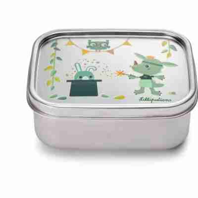 Lunch box Lilliputiens illustrée avec Joe le dragon, un lapin et un hibou