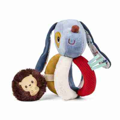 Ptit Loustic – Magasin de jeux et jouets à Saint-Étienne 16 Hochet à poignées Jules le chien Lilliputiens avec Léon le hérisson