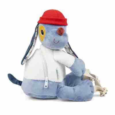 Ptit Loustic – Magasin de jeux et jouets à Saint-Étienne 5 Sac à dos doux Jules le chien Lilliputiens avec bonnet rouge