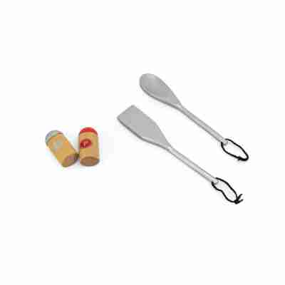 Spatule, cuillère, sel et poivre de la Cuisine rouge New Classic Toys