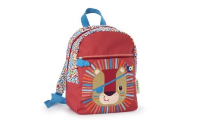 Sac à dos Jack le lion Lilliputiens rouge avec grande poche avant