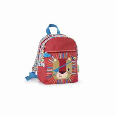 Sac à dos Jack le lion Lilliputiens rouge avec grande poche avant