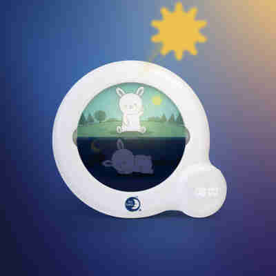 Kid'Sleep Essential Pabobo avec lapin réveillé et projection de soleil