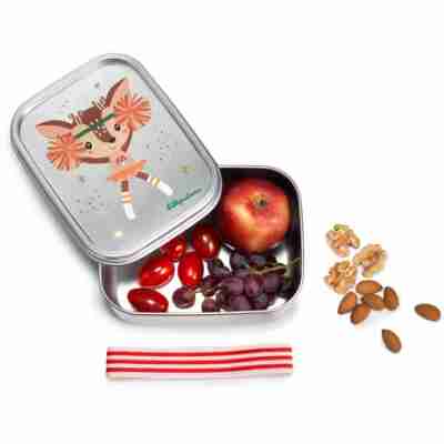 Lunch box Stella Lilliputiens contenant une pomme, des tomates et des fruits