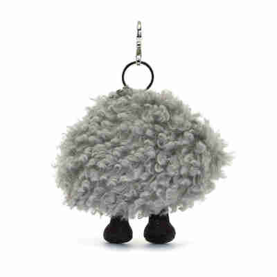 Porte-clés Amuseables Storm Cloud Jellycat gris bouclé vu de dos