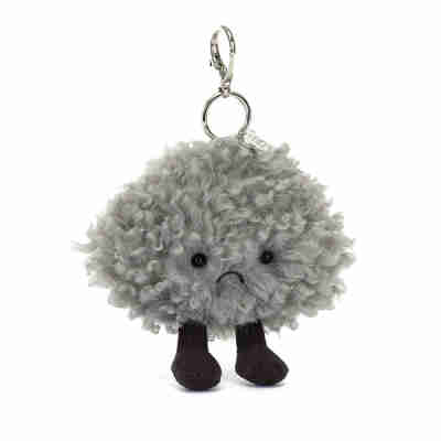 Porte-clés Amuseables Storm Cloud Jellycat gris vu de face