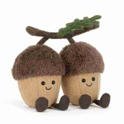 Ptit Loustic – Magasin de jeux et jouets à Saint-Étienne 1 Amuseables Ort & Tum Acorns Jellycat, duo de glands avec branche et feuille de chêne