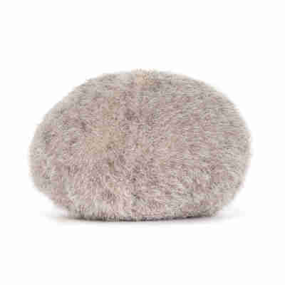 Amuseables Pebble Jellycat vu de dos avec silhouette ronde et pelage gris beige