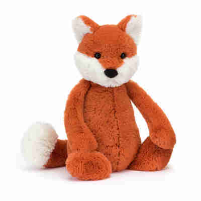 Ptit Loustic – Magasin de jeux et jouets à Saint-Étienne 9 Bashful Renard géant Jellycat assis avec pelage roux, museau crème et queue blanche