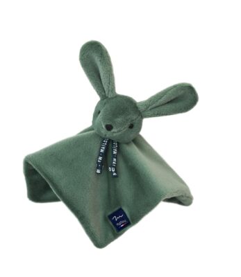 Doudou plat Lapin Dorlotin Vert Sauge de Mailou Tradition