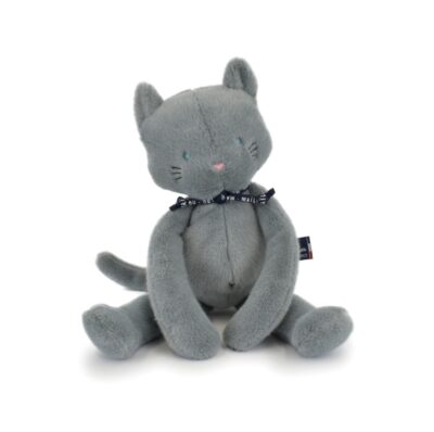 Chat Méloé Bleu Gris en peluche de Mailou Tradition