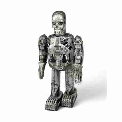 Robot Robocop MS288 de Protocol en métal argenté et noir vu de face