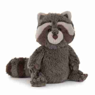 Ptit Loustic – Magasin de jeux et jouets à Saint-Étienne 3 Peluche Trixiwoo Raccoon Jellycat assise avec masque et grande queue annelée