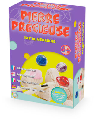 Kit géologie Pierre Précieuse Ulysse avec bloc d’argile et outils de fouille