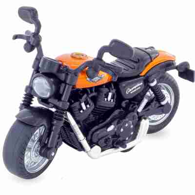 Moto Route Ulysse miniature orange à rétro-friction échelle 1/14