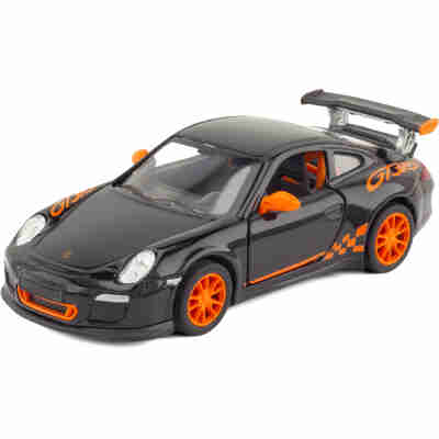 Porsche 911 GT3 RS Ulysse miniature noire et orange à rétrofriction échelle 1/36