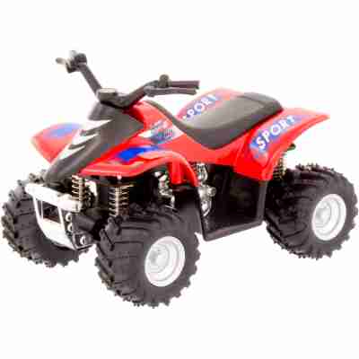 Quad miniature Ulysse rouge avec mécanisme à rétrofriction et pneus à crampons