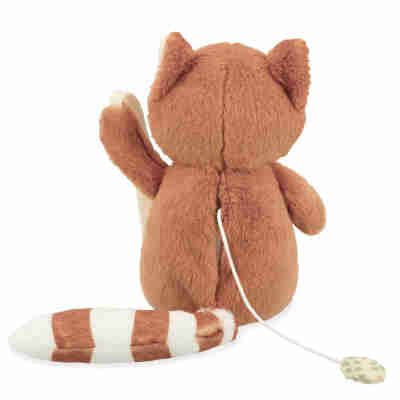 Dos de la peluche musicale panda roux Kaloo avec languette musicale