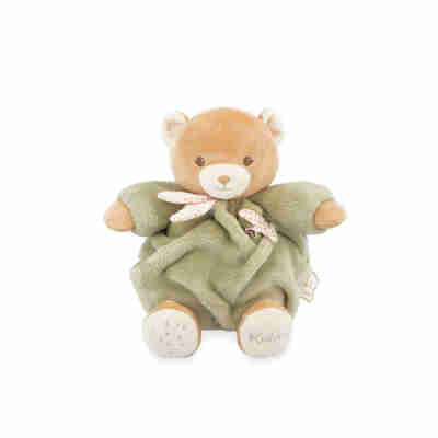 Ptit Loustic – Magasin de jeux et jouets à Saint-Étienne 14 Peluche ours Patapouf Vert Kaloo avec ventre moelleux et détails à carreaux
