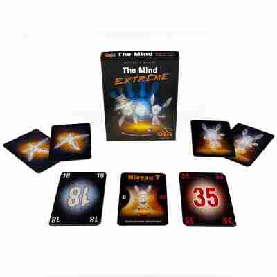 The Mind Extrême avec cartes rouges, blanches, niveaux et cartes spéciales