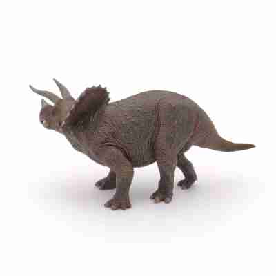 Figurine dinosaure Tricératops Papo vue de profil gauche avec corps et peau détaillés