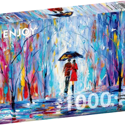 Ptit Loustic – Magasin de jeux et jouets à Saint-Étienne 7 Boîte du puzzle Enjoy Rainy Love de 1000 pièces représentant un couple sous un parapluie