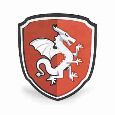 Bouclier Chevalier Dragon Papo 20005 rouge en mousse avec grand dragon blanc