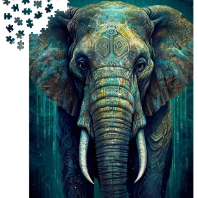 Ptit Loustic – Magasin de jeux et jouets à Saint-Étienne 2 Puzzle Enjoy Oriental Grandeur de 1000 pièces en cours d’assemblage avec pièces disposées autour