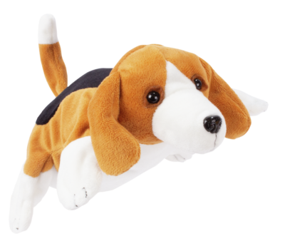 Ptit Loustic – Magasin de jeux et jouets à Saint-Étienne 1 Marionnette Chien Hape 40116 brune, blanche et noire avec longues oreilles tombantes
