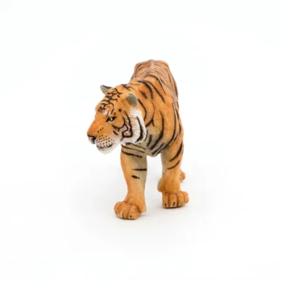 Ptit Loustic – Magasin de jeux et jouets à Saint-Étienne 10 Figurine Tigre Papo vue de trois quarts avec pelage rayé
