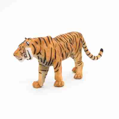 Figurine Tigre Papo de profil avec longue queue rayée