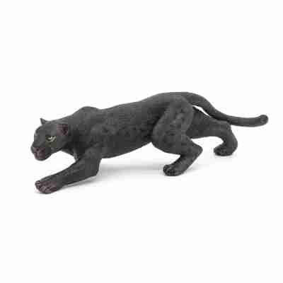 Figurine Panthère noire Papo 50026 en position furtive vue de profil