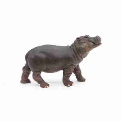 Bébé hippopotame Papo 50052 vu de profil avec son corps arrondi
