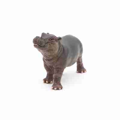 Figurine Bébé hippopotame Papo 50052 vue de trois quarts