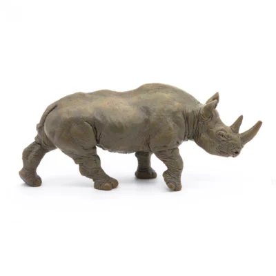 Ptit Loustic – Magasin de jeux et jouets à Saint-Étienne 2 Rhinocéros noir Papo 50066 vu de profil avec ses deux cornes
