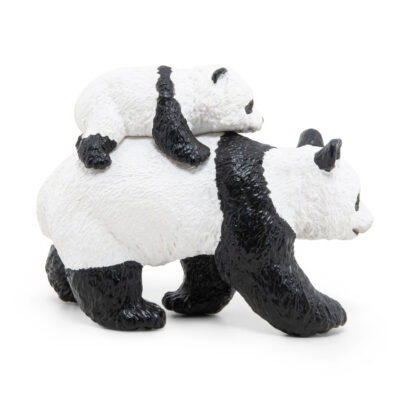 Maman panda Papo 50071 en marche avec son bébé sur le dos