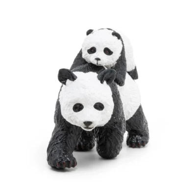 Panda et son bébé Papo 50071 vus de face