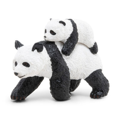 Figurine Panda et son bébé Papo 50071 avec le petit installé sur le dos