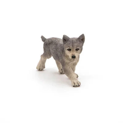 Figurine Louveteau gris Papo 50162 avançant avec une patte tendue