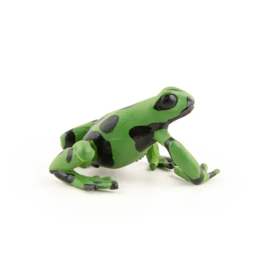 Figurine Grenouille équatoriale verte Papo vue de profil avec motifs noirs