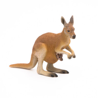 Figurine Kangourou et son bébé Papo 50188 avec joey dans la poche ventrale