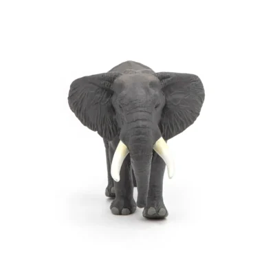 Ptit Loustic – Magasin de jeux et jouets à Saint-Étienne 20 Éléphant d'Afrique Papo vu de face avec oreilles déployées et longues défenses