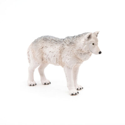 Ptit Loustic – Magasin de jeux et jouets à Saint-Étienne 17 Figurine Loup polaire Papo 50195 avec pelage blanc et gris finement sculpté