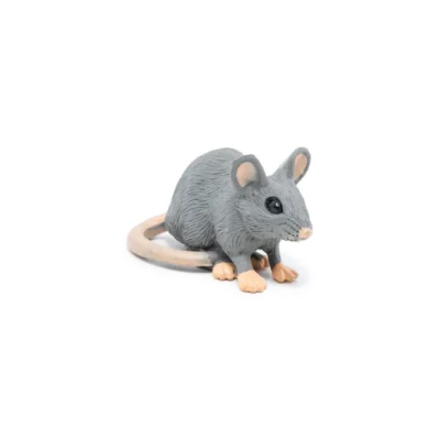Ptit Loustic – Magasin de jeux et jouets à Saint-Étienne 13 Figurine Souris grise Papo 50205 avec grandes oreilles, pattes rosées et longue queue