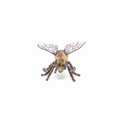 Figurine Abeille Papo vue de face avec antennes, six pattes et ailes déployées