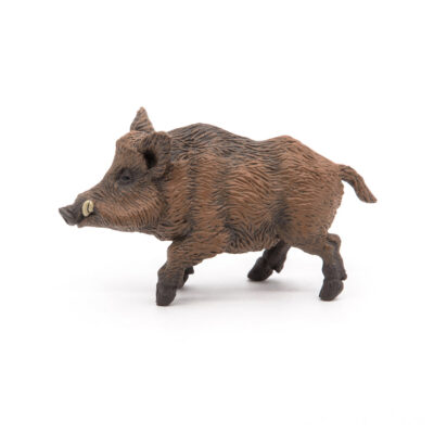 Figurine Sanglier Papo 53011 de profil en mouvement avec pelage texturé