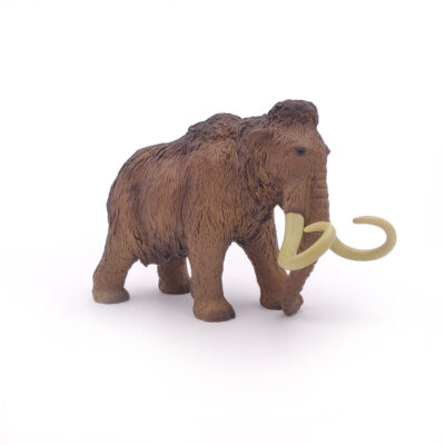 Figurine Mammouth Papo 55017 avec pelage brun et longues défenses recourbées