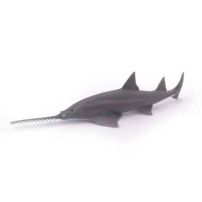 Figurine Poisson-scie Papo vue de profil avec corps gris et rostre caractéristique